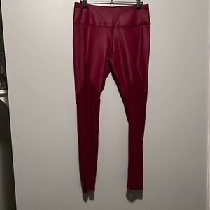 90 Degree By Reflex Women's Maroon Mesh  Leggings